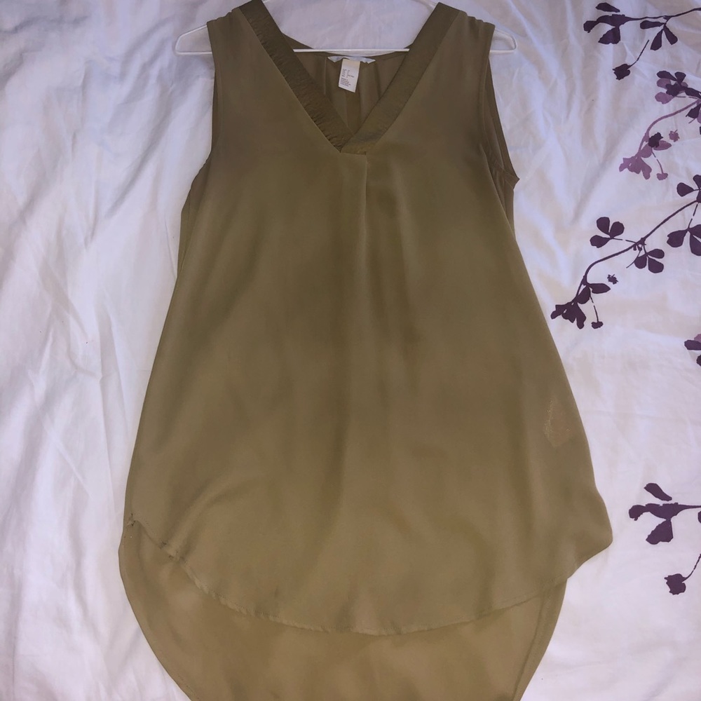 Olive sleeveless blouse